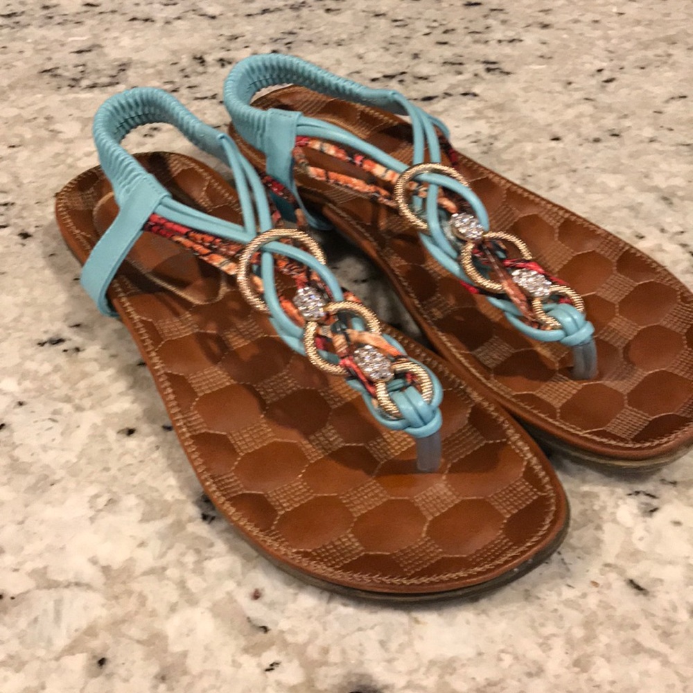 Spring step - Patrizia  summer sandals in teal